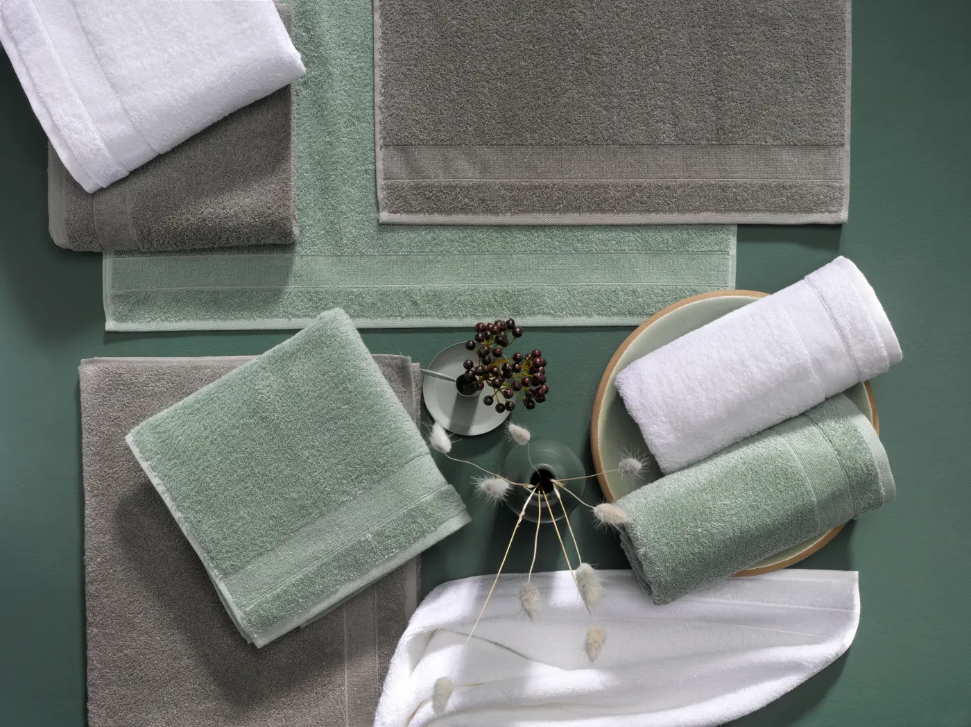 Vossen Handtuch 2er Set Scarlett soft green 50 x 100 cm