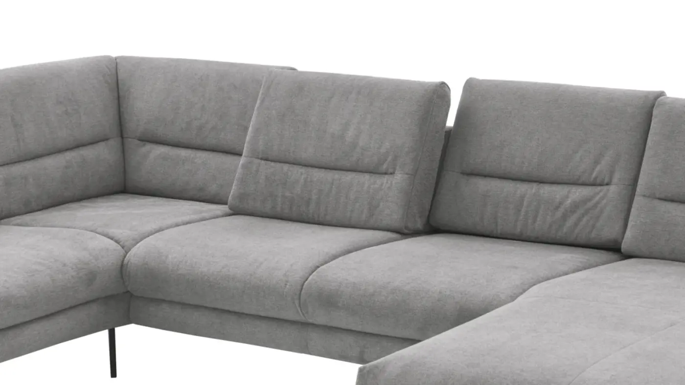 Zehdenick  Wohbnlandschaft MM-ZE1190 mit Funktionen grau ca. 208 x 345 x 180 cm