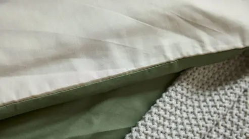 Interliving Baumwollsatin Bettwäsche Serie 9128 155 x 220 cm  olive