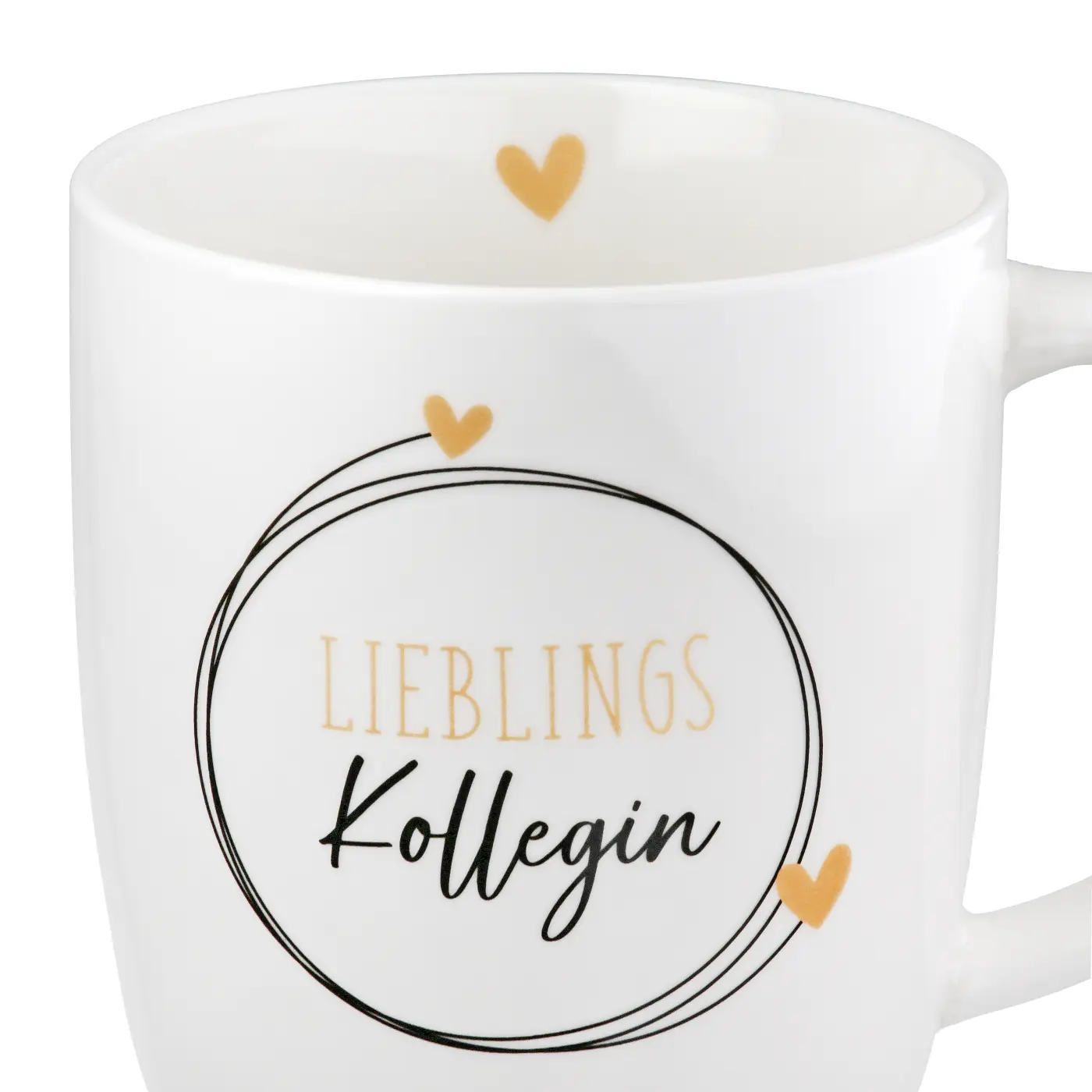 Gilde Tasse/Becher "Lieblingskollegin" Porzellan weiß mit Schriftzug