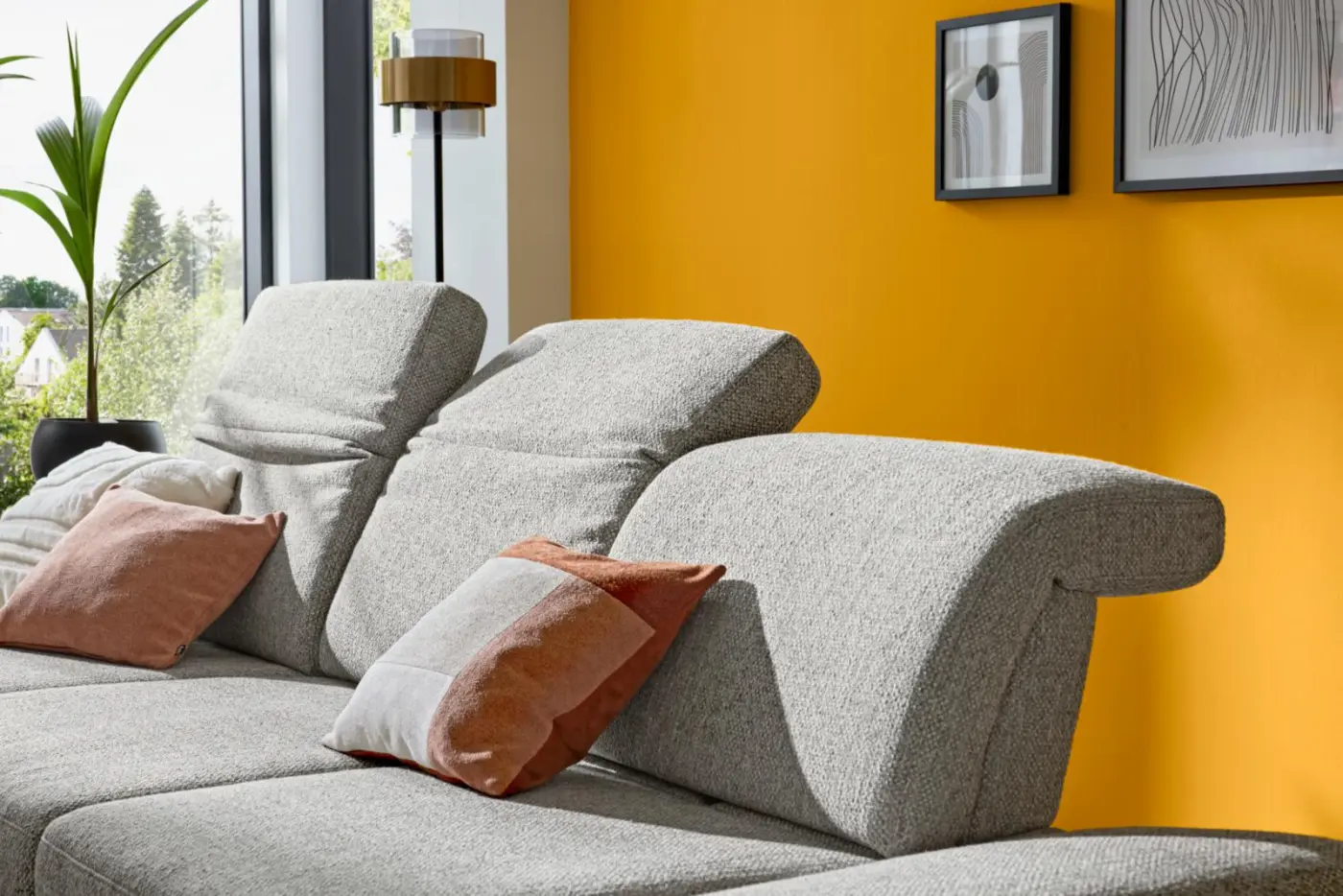 Interliving Wohnlandschaft mit Funktion Serie 4460 hellgrau ca. 207 x 302
