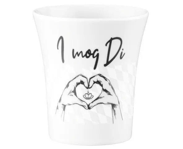Seltmann Weiden Becher mit Henkel Diva "I mog di" weiß 0,4 l