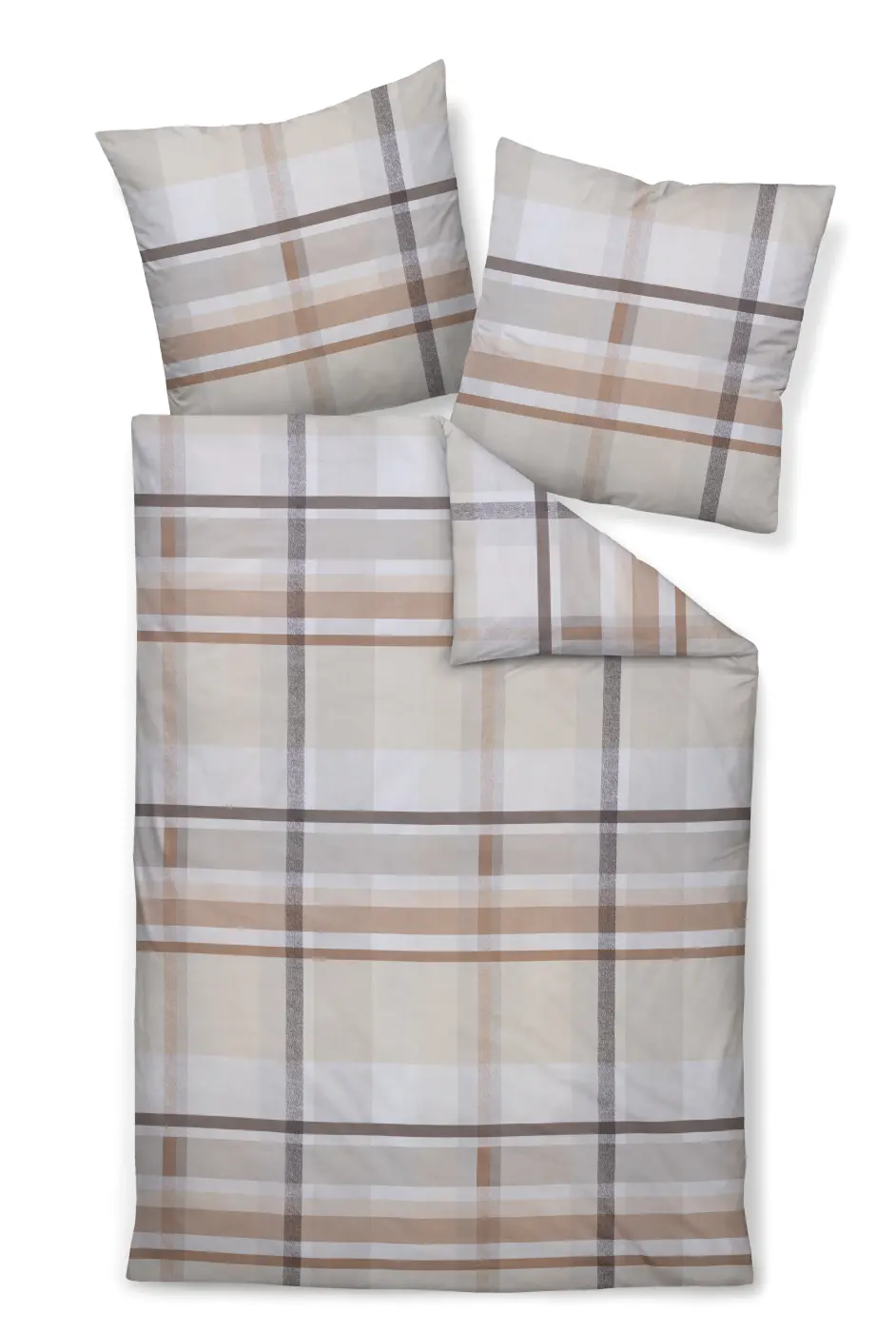 Janine Garnitur Mako-Satin  beige 135x200,80x80 cm