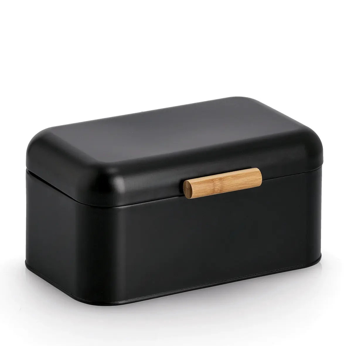 Zeller Brotkasten Metall/Bambus schwarz