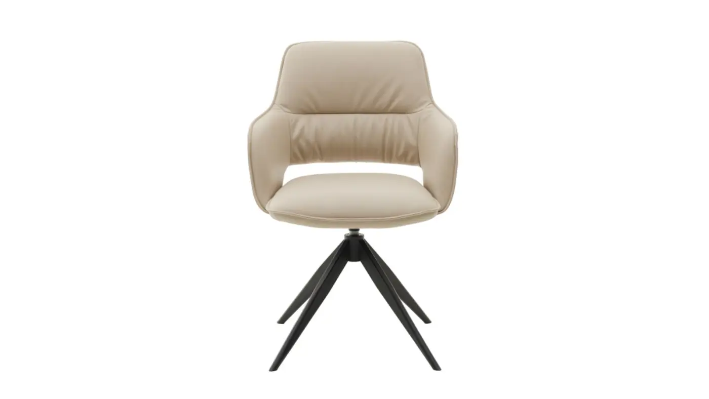 Interliving  Design-Schalensessel Serie 5124 creme/Eiche