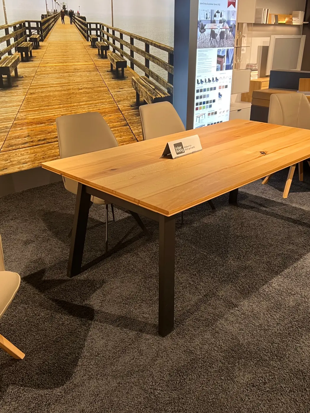 Interliving  Design-Tisch Serie 5102  Charakter Kernbuche ca.  100 x 200 cm(Versteckt)