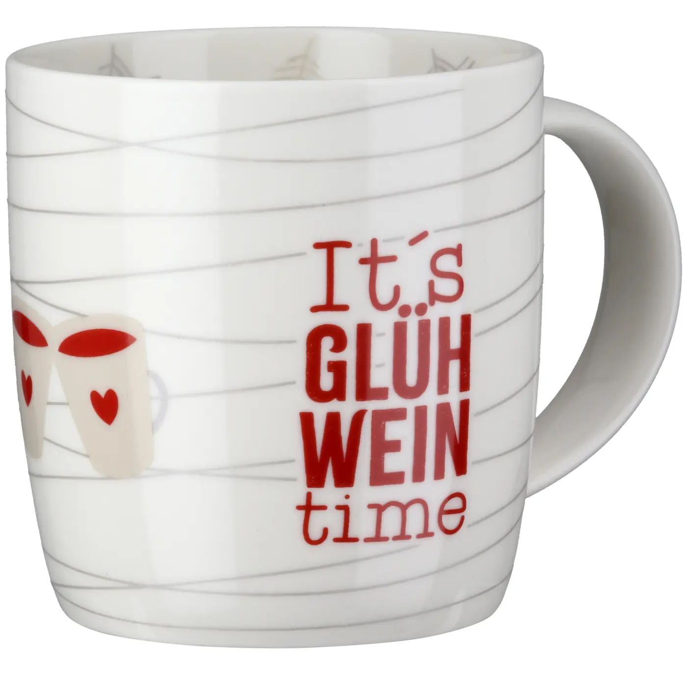 Gilde Handwerk Becher Glühwein Porzellan weiß 9 cm