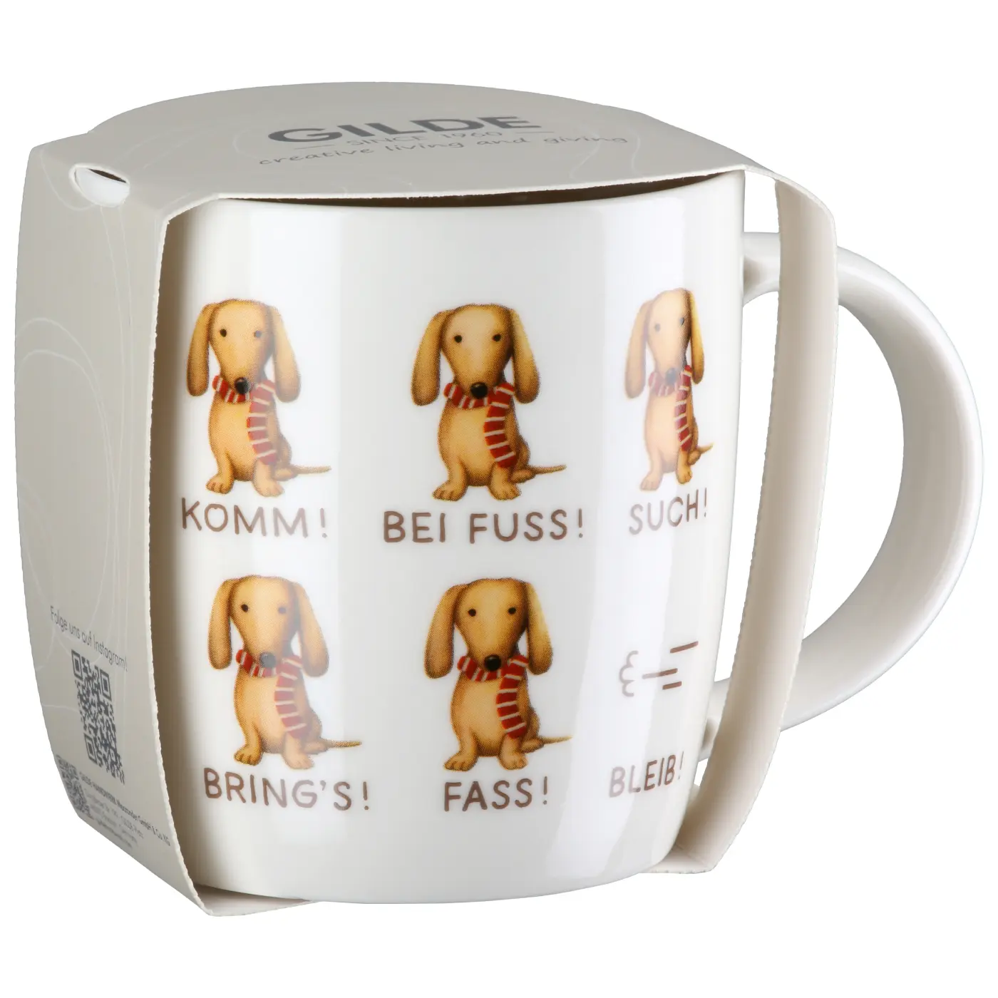 Gilde Handwerk Becher Frieda Porzellan creme 9 cm