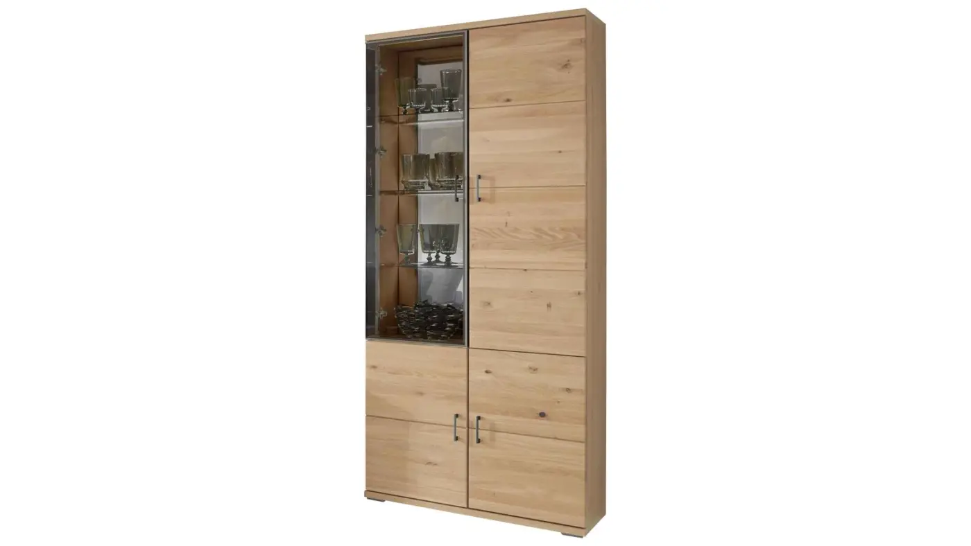 Ideal  Wohnwand 100 Brilon Alteiche teilmassiv B/H/T: ca.364x212x56cm