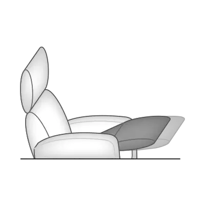 Hukla Relaxsessel Serie  CM-HU1157-XL Leder elfenbein Körperdruck mit Starthilfe