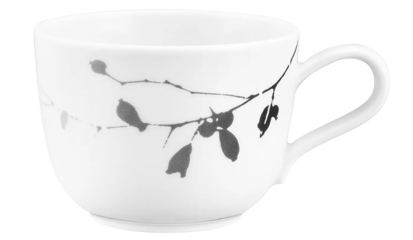Seltmann Weiden  Kaffeeobertasse Liberty Dark Hip Rose GrauSchwarz
