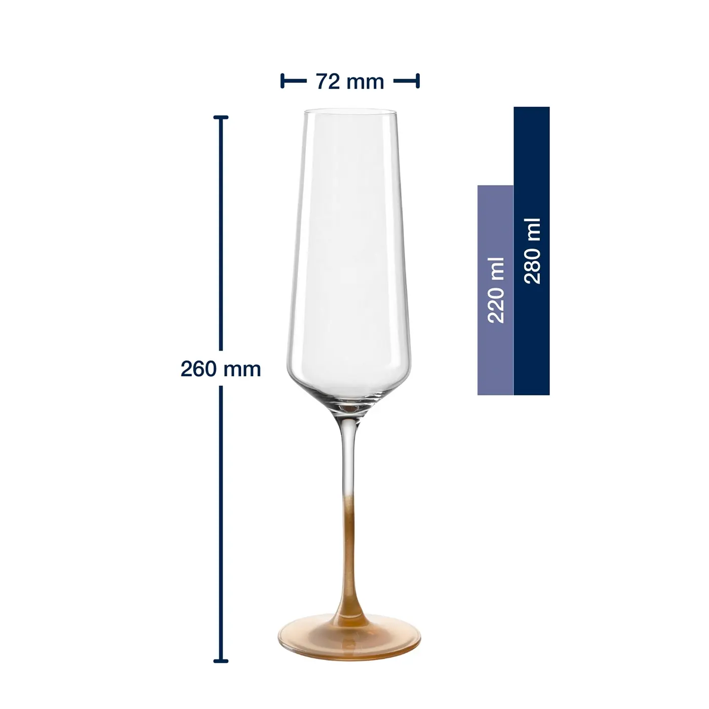 Leonardo Sektglas PUCCINI Kristallglas gold 26,8 cm 220 ml