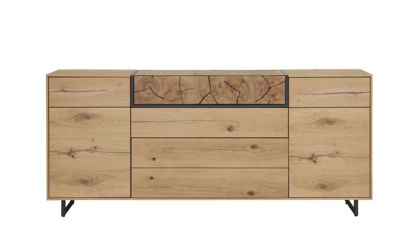 Interliving  Sideboard  Serie 2106  Asteiche hell ca. 194 x 87 x 41 cm 