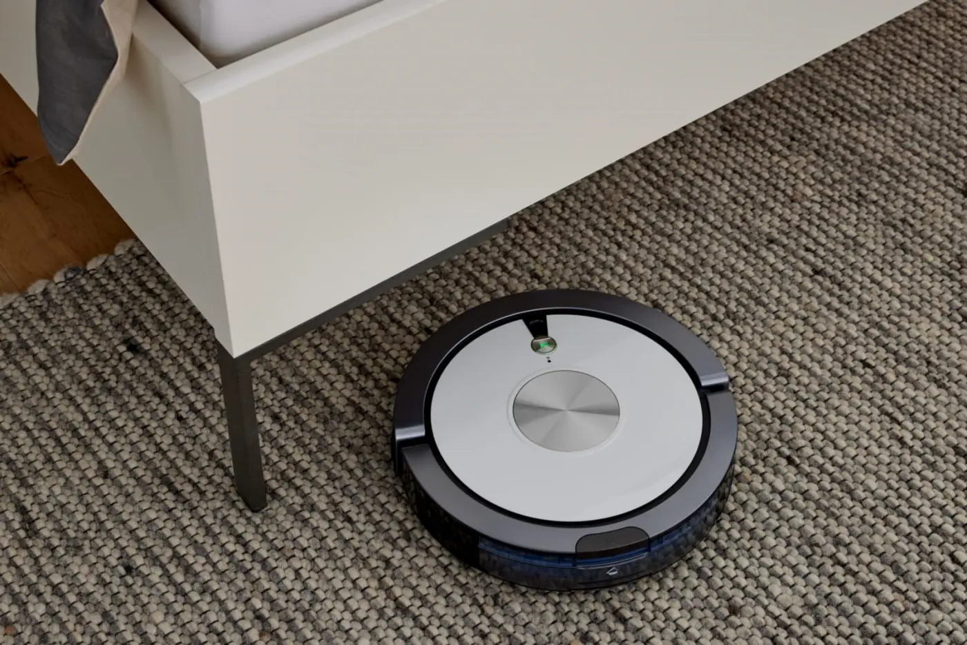 Interliving Schlafzimmer Kombination Serie 1033 weiß mit Glaseinlage LF ca. 180 x 200 cm