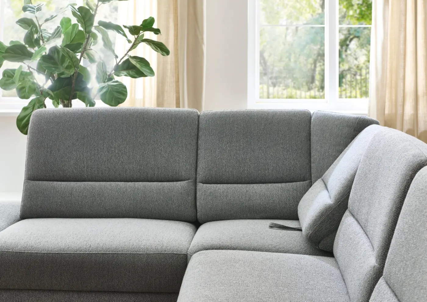 Dietsch  Wohnlandschaft 292 - Nassau Vital mit Funktion Q2-Life grau