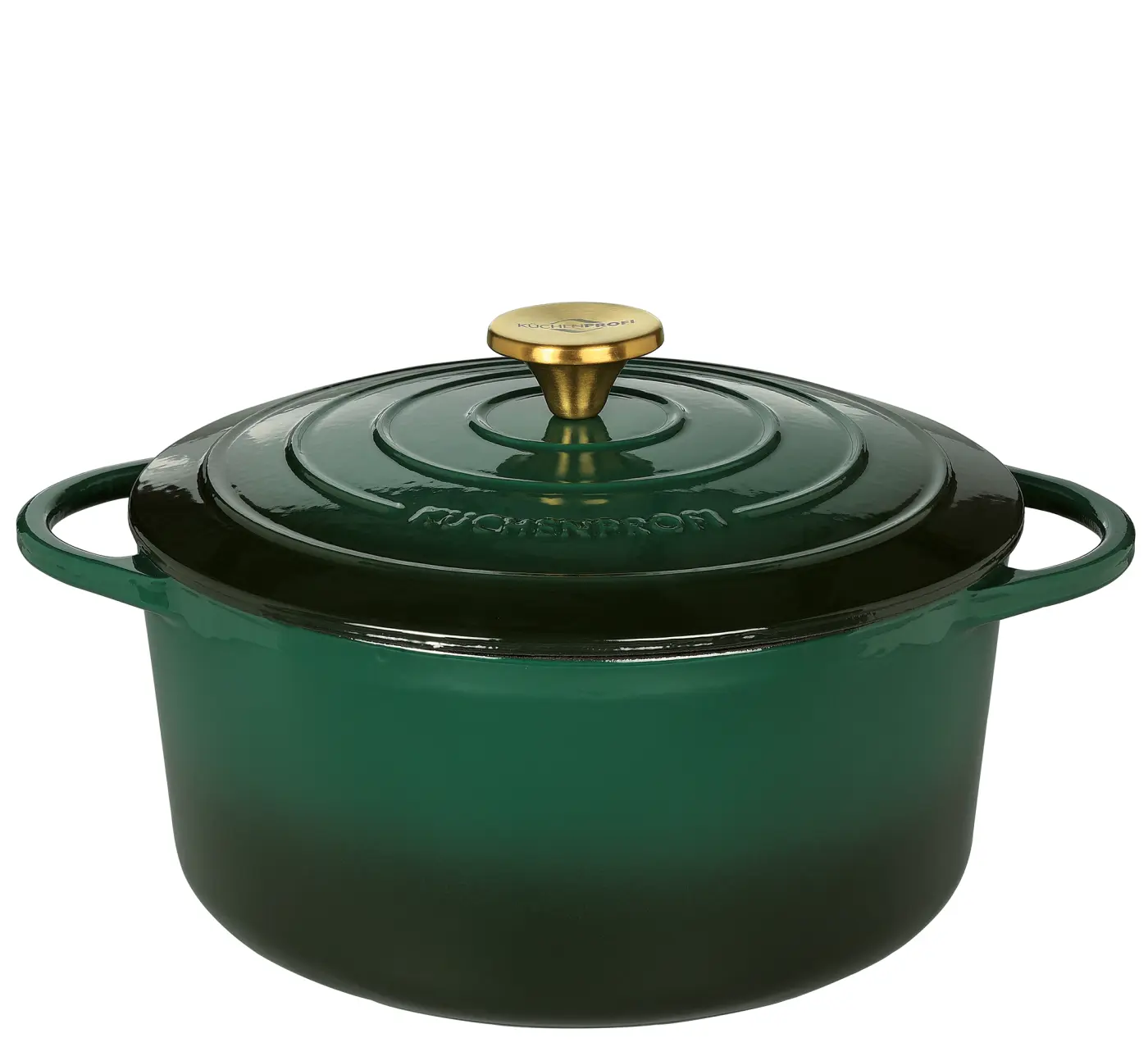 Küchenprofi  Bratentopf rund, 26 cm racing green PROVENCE emailiertes gusseisen