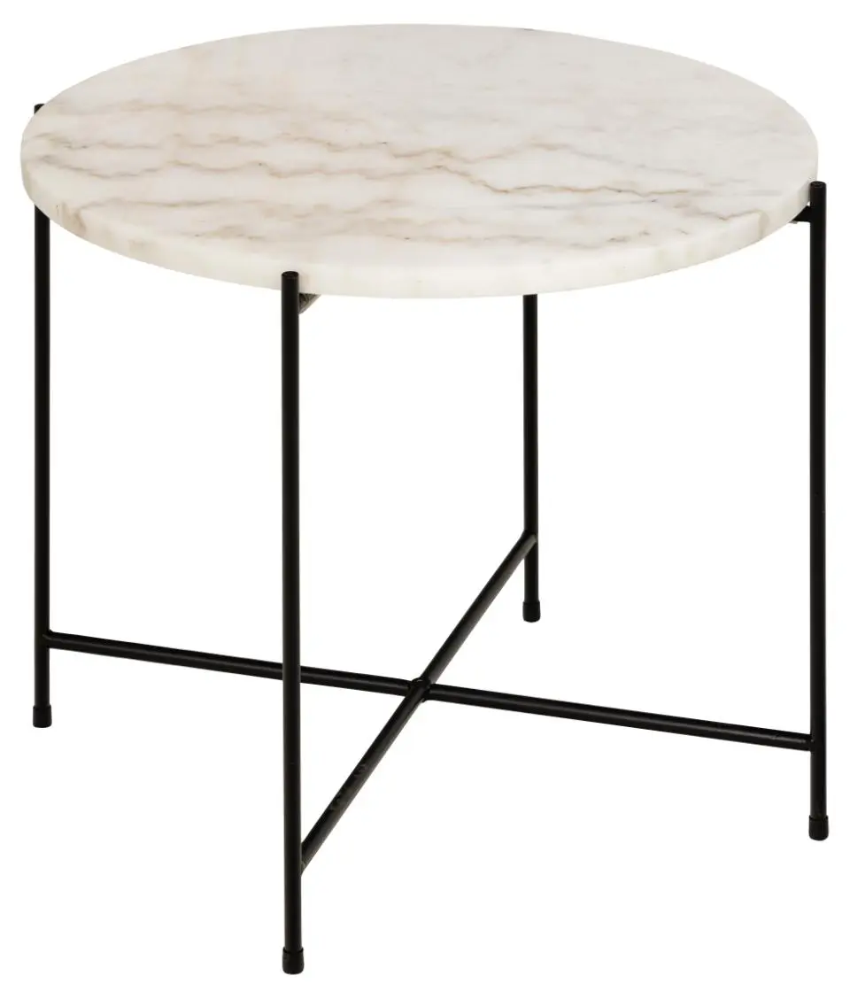 Actona  Beistelltisch  Avila Top Marmor Guangxi weiß 52 cm Ø