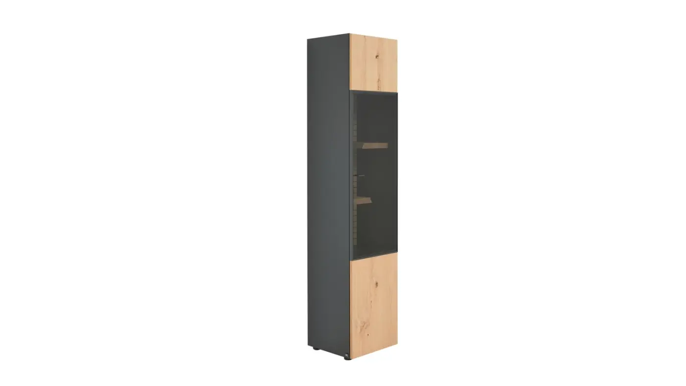 Interliving Vitrine Serie 2108 schiefer/Eiche ca. 204 x 44 cm Interliving Vitrine Serie 2108 schiefer/Eiche ca. 204 x 44 cm