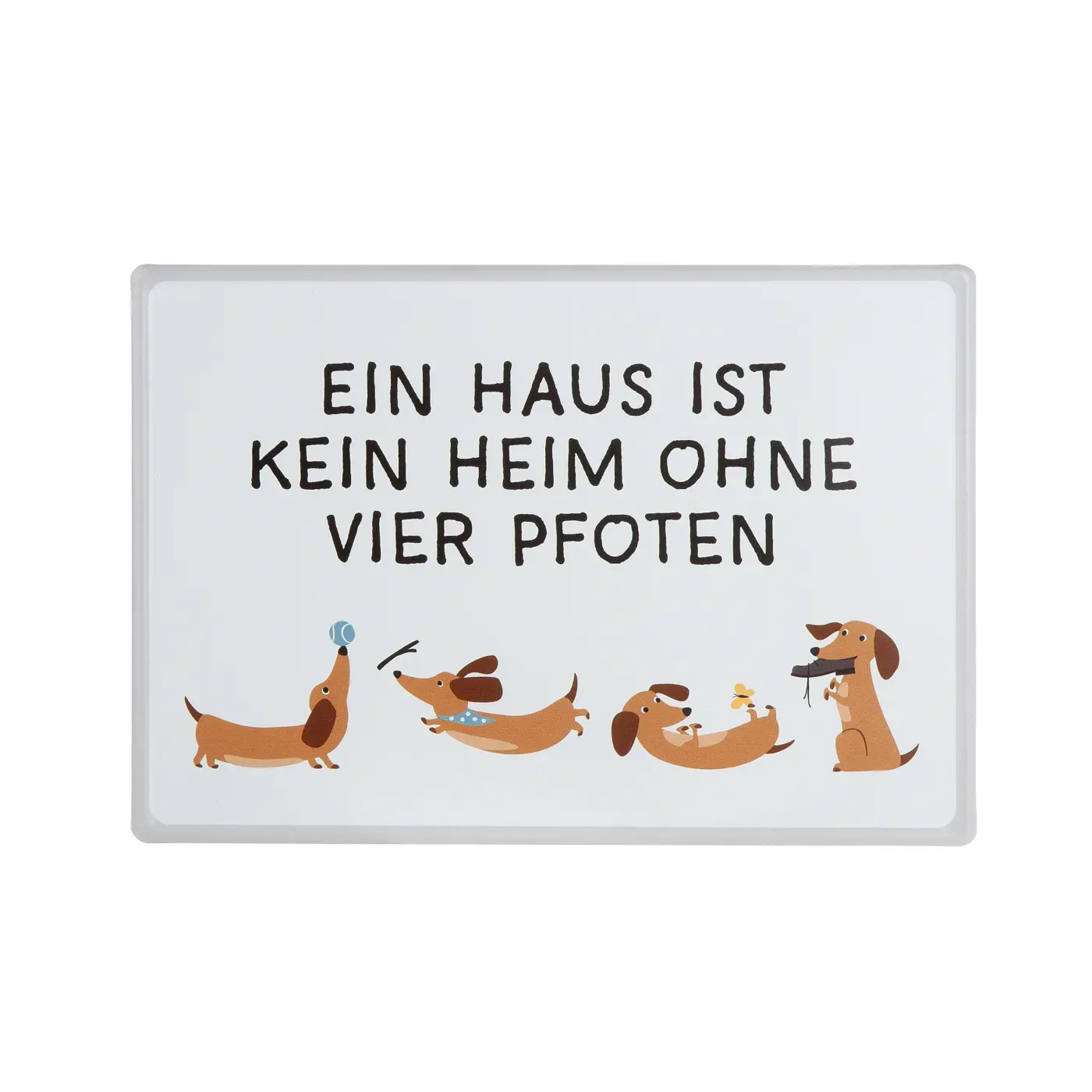 Gilde Schild Dackel Detlef weiß B 21 x H 30 cm