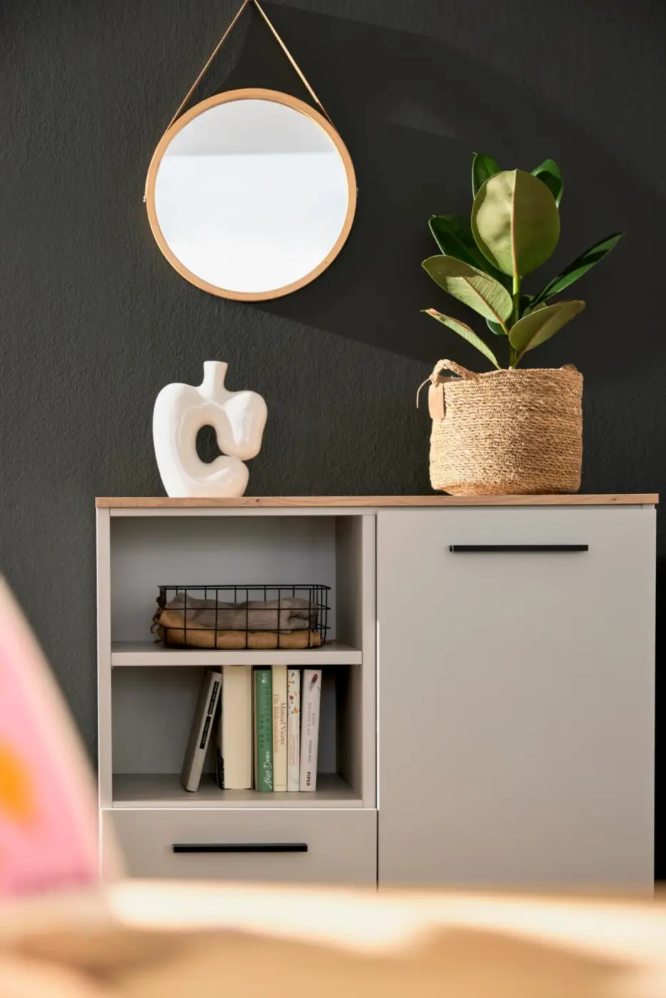 Interliving Kommode Serie 1702 Artisan Eiche / Sandgrau ca. 92 x 97 x 36,5cm(Interliving  Kommode SerieInterliving-1702 Artisan Eiche / Sandgrau)