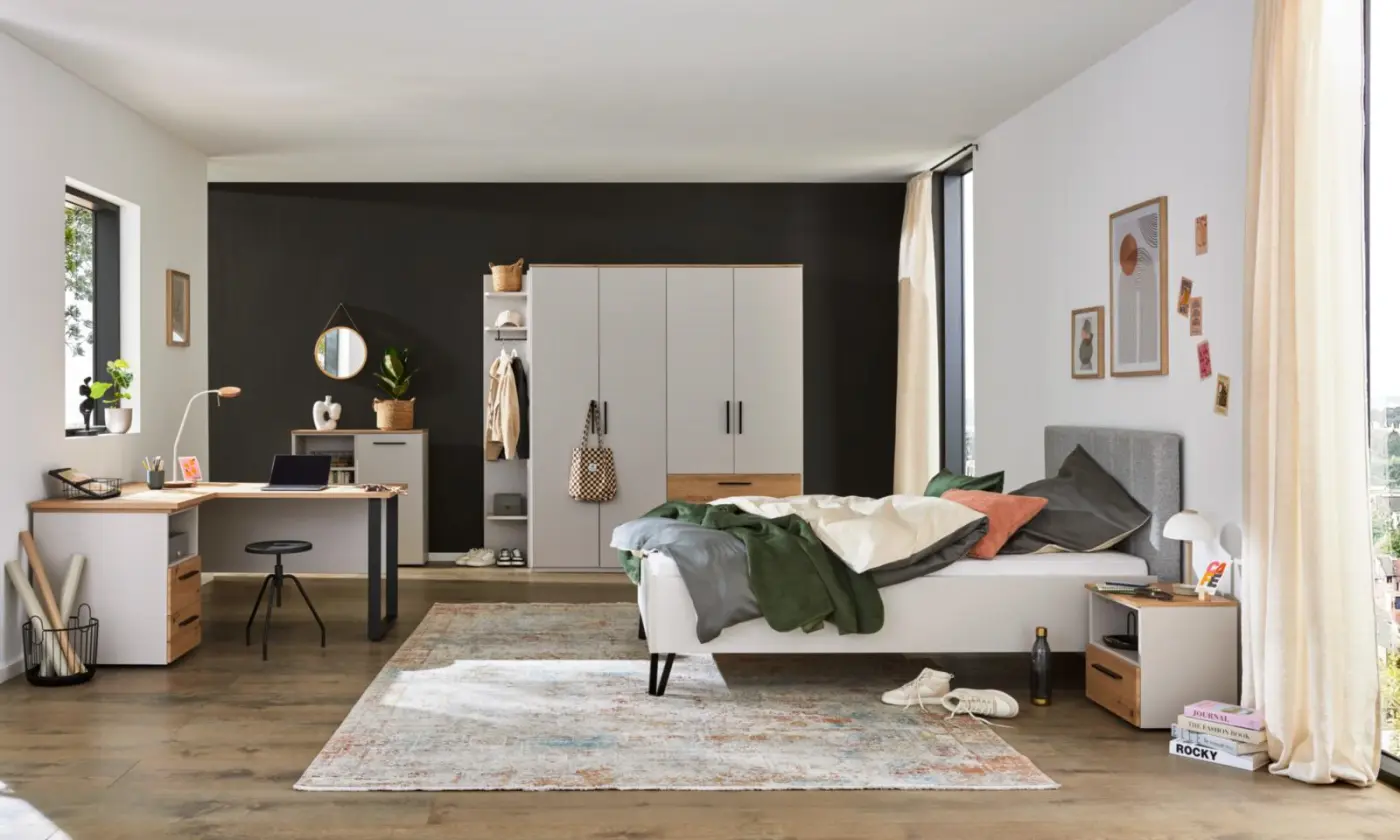 Interliving Futonbett Serie 1702 Sandgrau LF ca. 120 x 200 cm