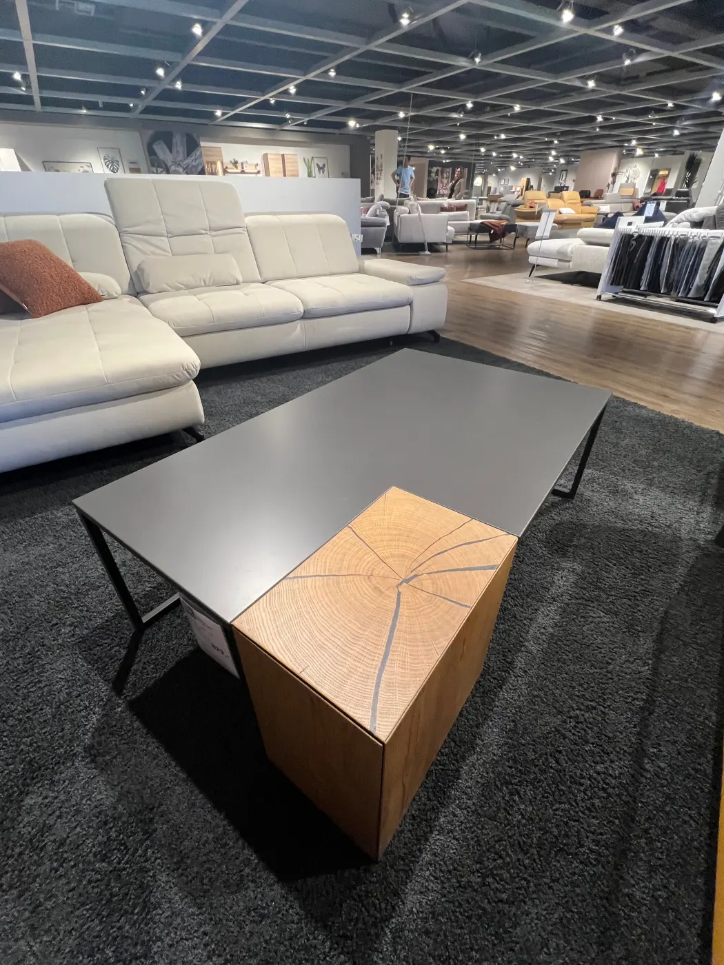 Interliving Couchtisch Serie 2106 Raucheiche/schiefer schwarz ca. 125 x 43 x 75 cm