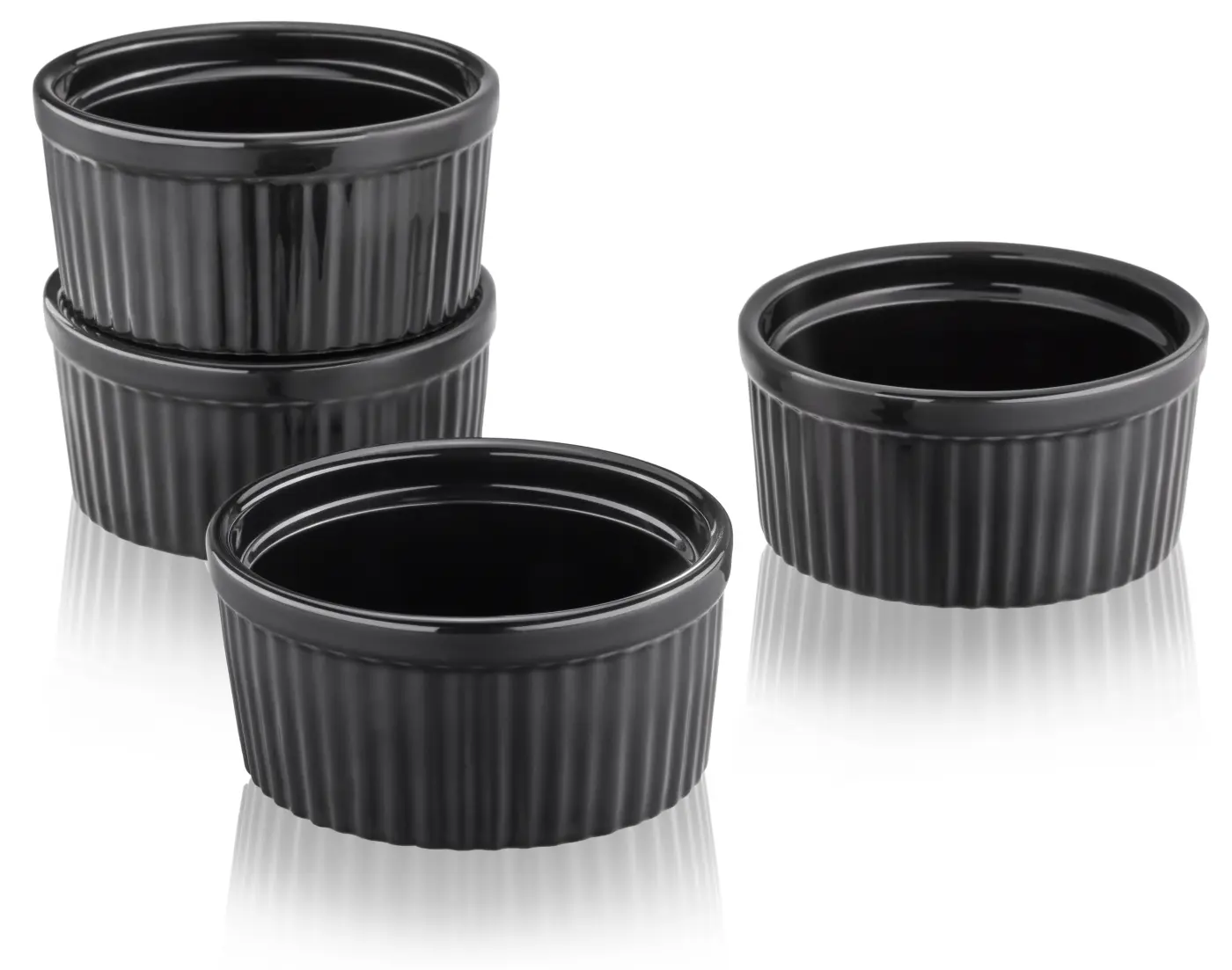 GEFU Crème Brûlée-Set ZUCA  5-teilig schwarz Steinzeug|Kunststoff|Keramik