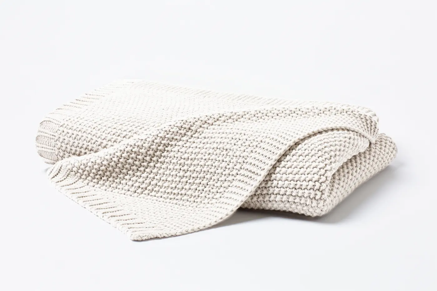 Hahn Strickdecke 130 x 170 cm weiß
