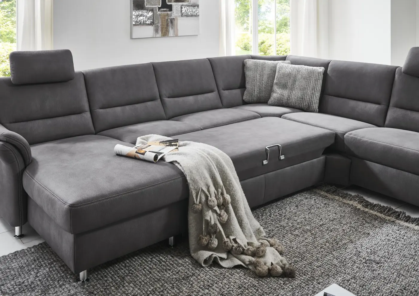 Zehdenick  Wohnlandschaft mit Funktion mammut grau ca. 173 x 330 x 262 cm