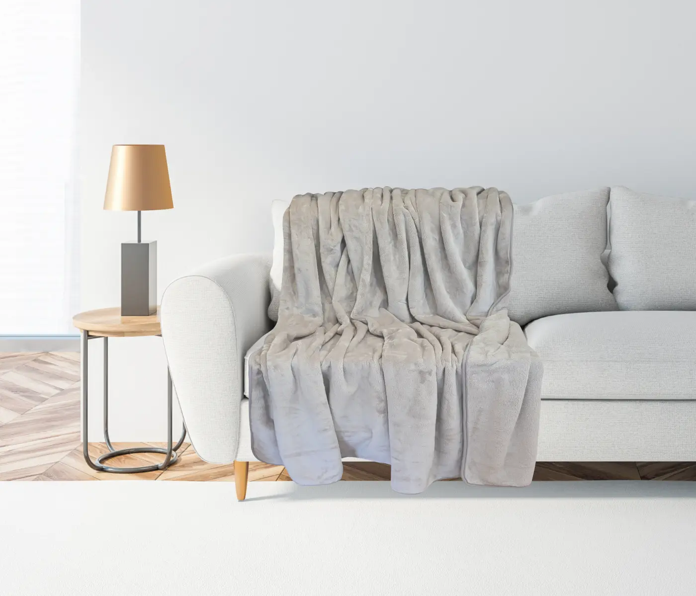 Cosima  Wohndecke Arktis taupe unifarben