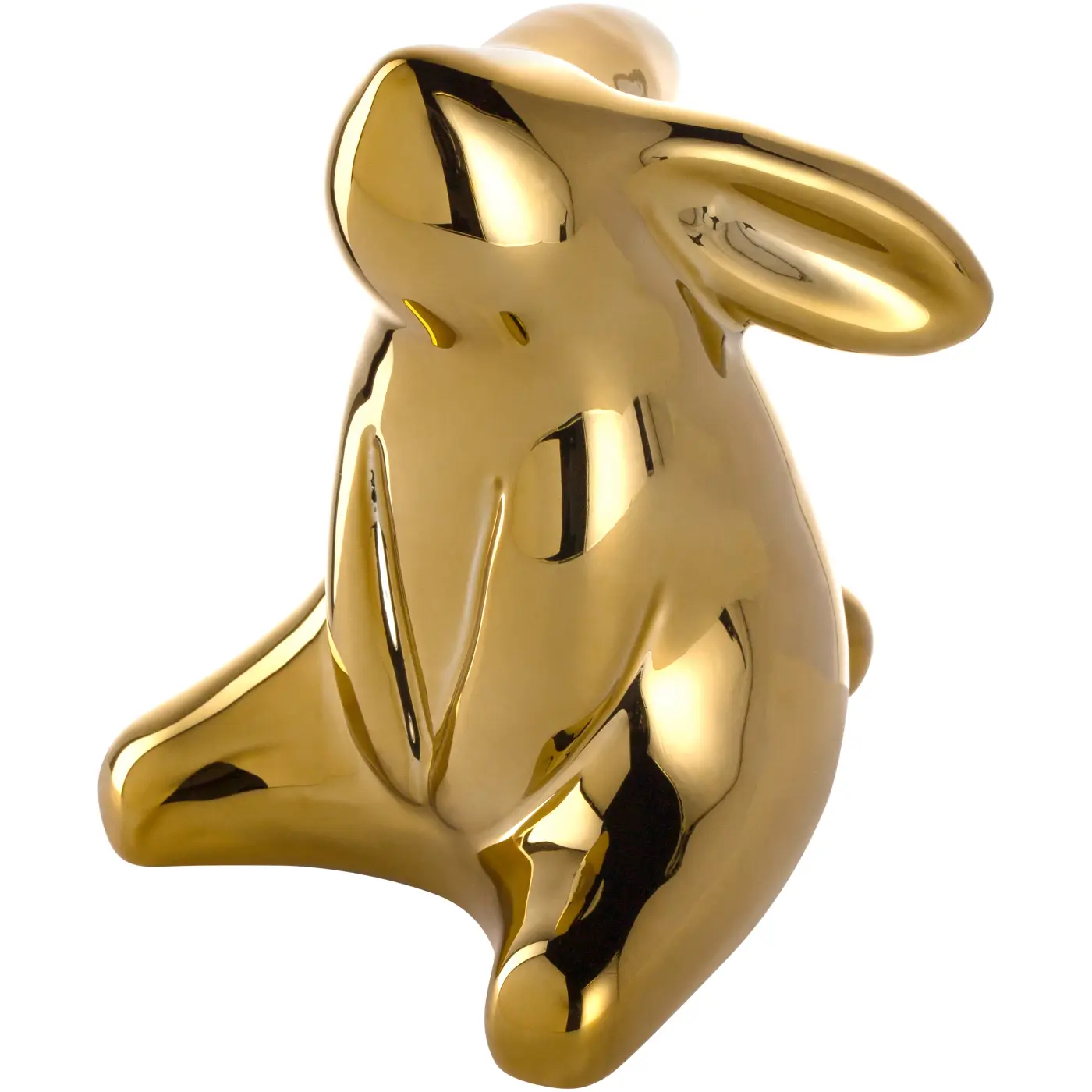 Leonardo Hase LOLLE gold 10 cm hoch Keramik