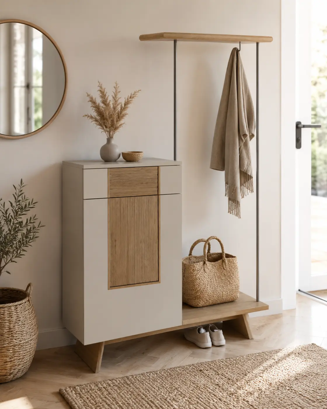 Voglauer  Hochkommode mit Kleiderständer V/lacera coming Wildeiche|Taupe ca. 136 cm breit