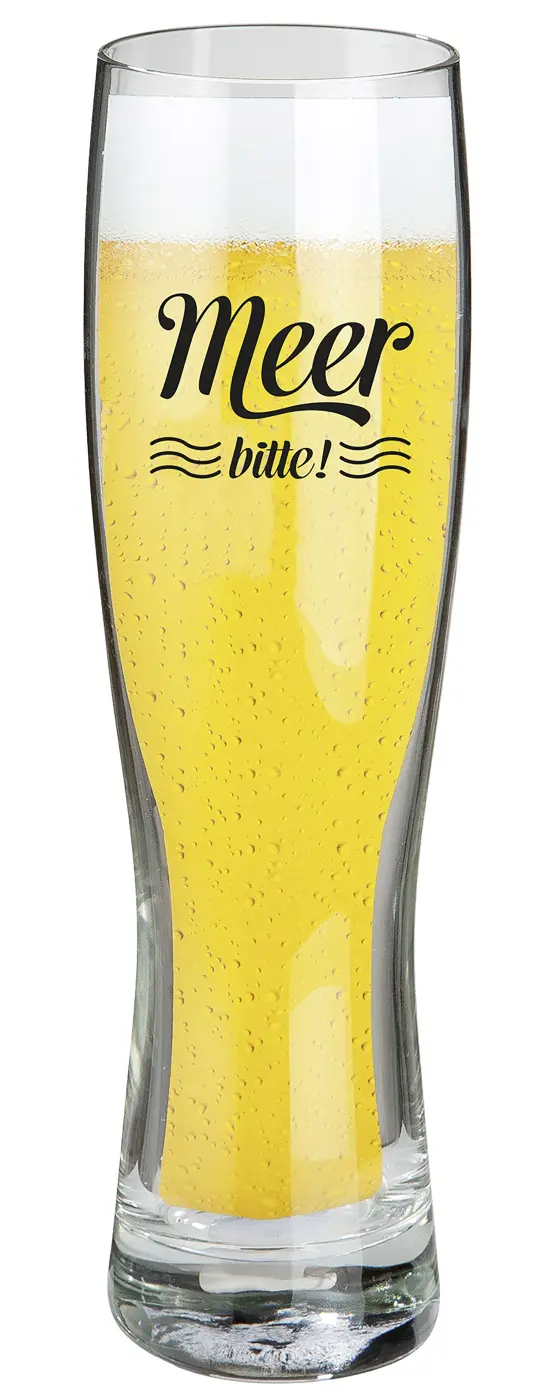 Gilde Weizenbierglas "Meer bitte! "Klar, Schwarz