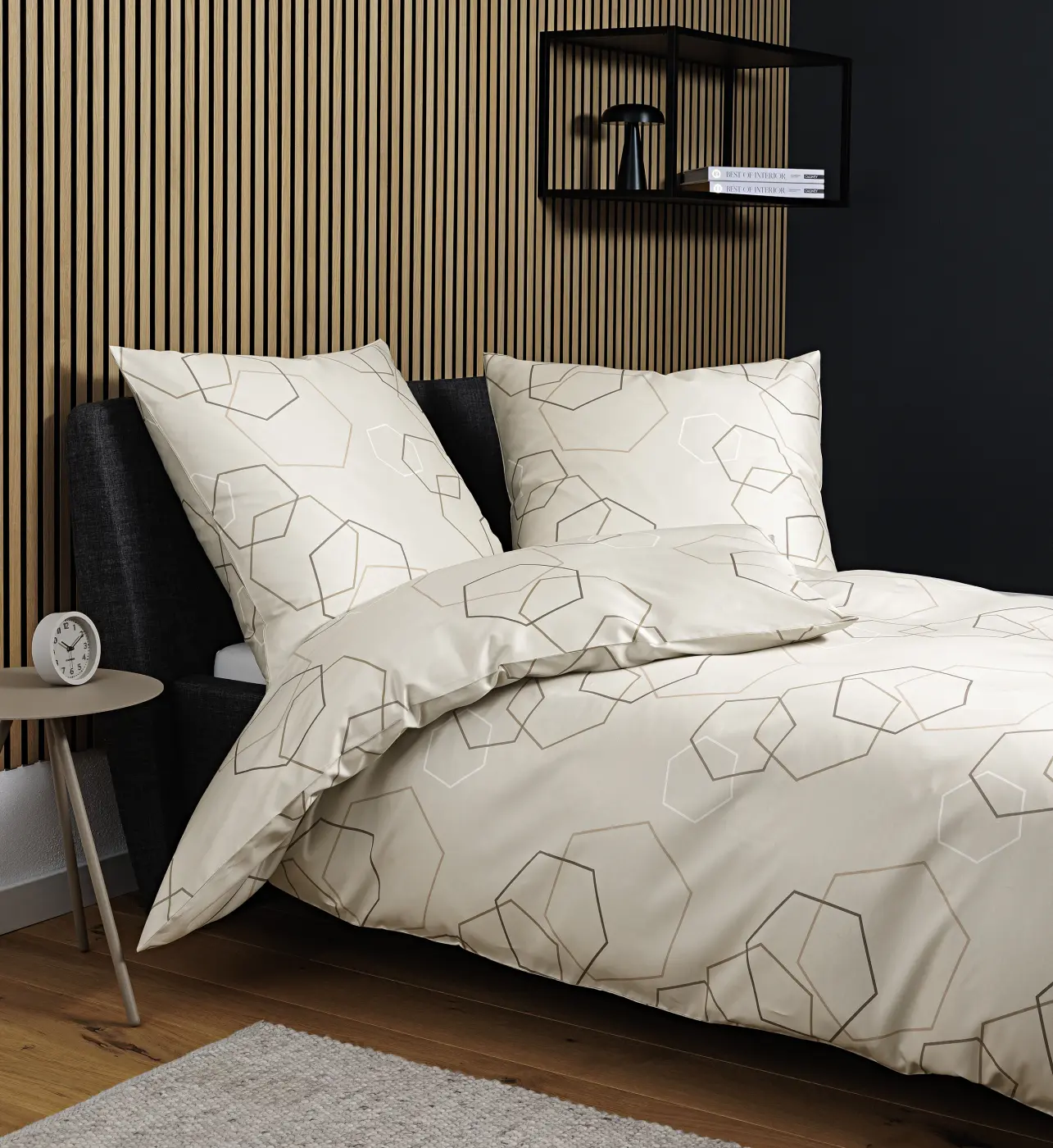 Janine Mako-Satin Bettwäsche J. D. naturell 135x200,80x80 cm