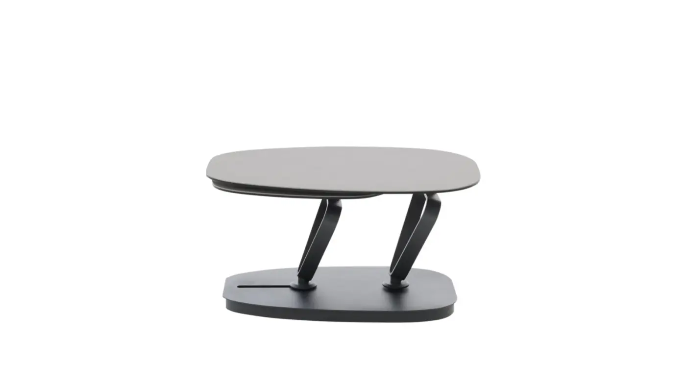 Interliving Funktionscouchtisch Serie 6233 hellgrau/schwarz drehbar