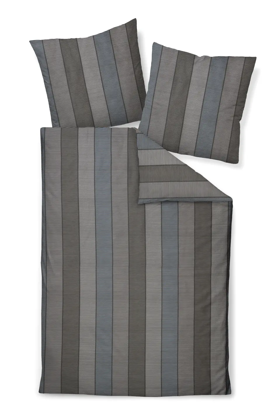 Janine Garnitur Mako-Satin  sand salbei 155x220,80x80 cm