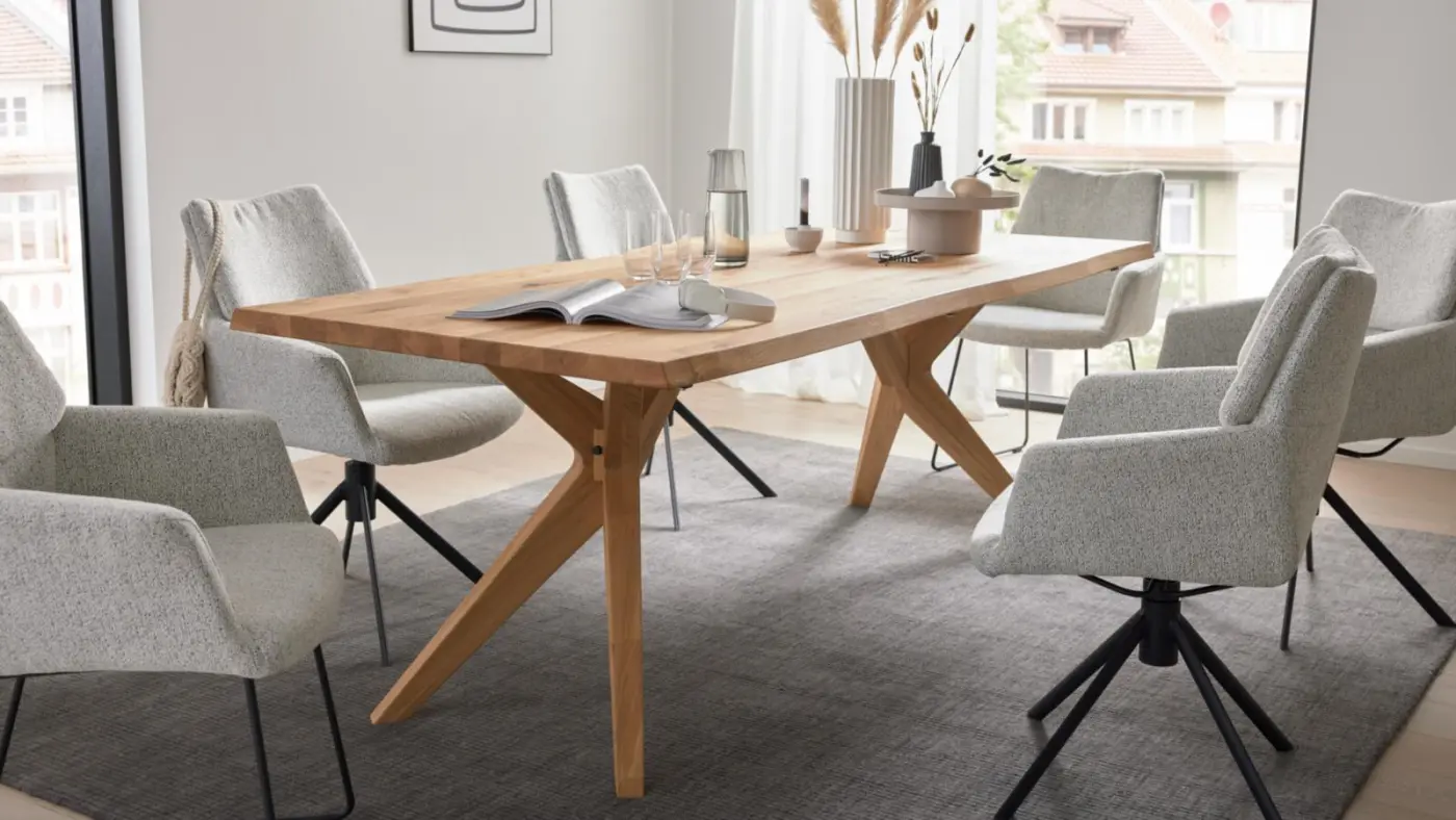 Interliving  Design-Baumtisch Serie 5118 Charaktereiche massiv geölt ca. 200 x 100 cm