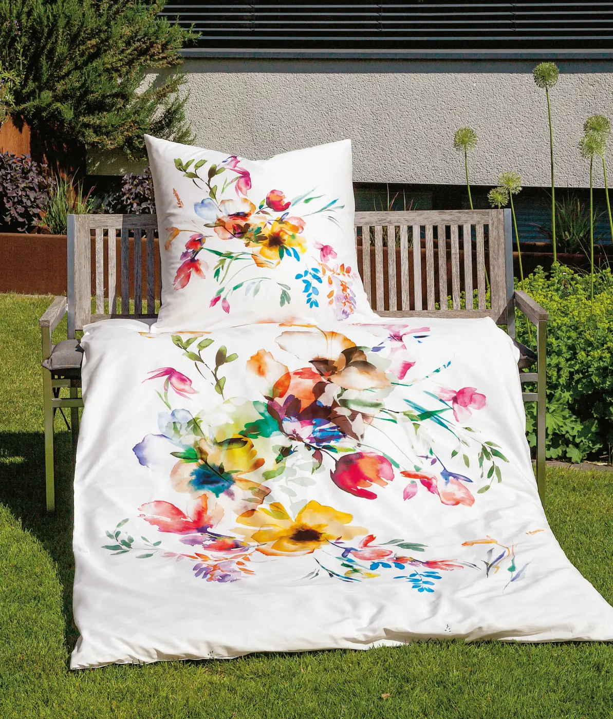 Janine Mako-Satin Bettwäsche mit Digitaldruck  multicolor 155x220c