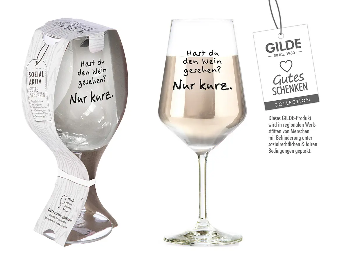 Gilde Handwerk Weinglas Glas klar 22.3 cm