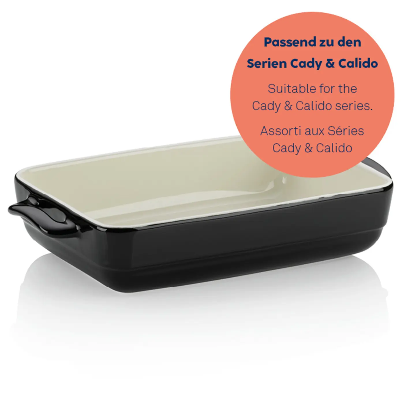 Kela Servier-Und Auflaufform Malin Keramik schwarz 37,5x22x7cm