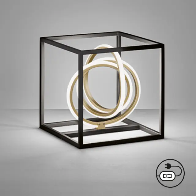 Fischer & Honsel  Tischleuchte Gisi Schwarz, Goldfarben