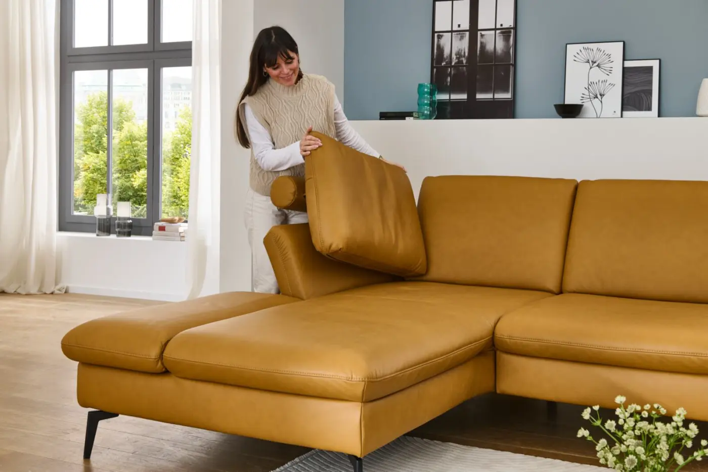 Polinova   Polstergruppe mit Funktion MM-PN1183 olive ca. 199 x 317 cm