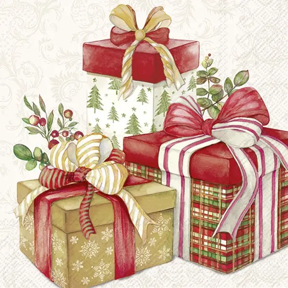 Ihr Lunch-Servietten PRESENTS FROM SANTA cream 33X33 cm