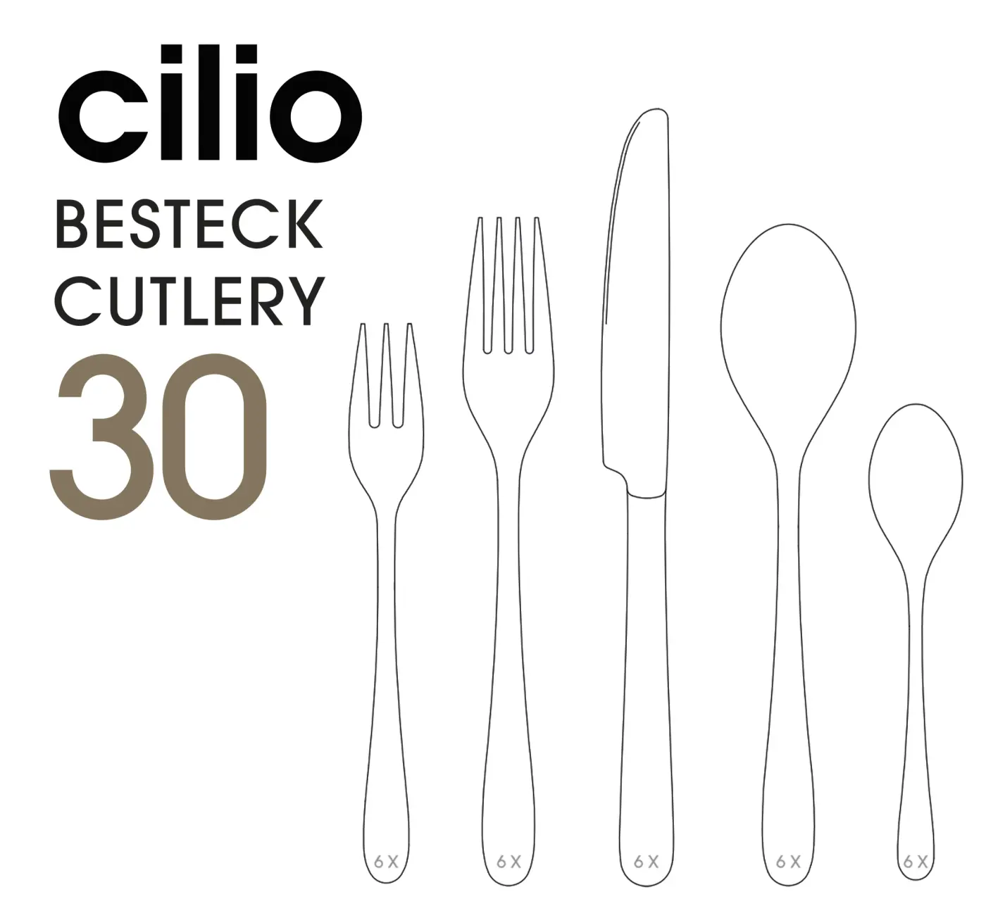 Cilio Besteck-Set SAN MARINO 30-tlg.