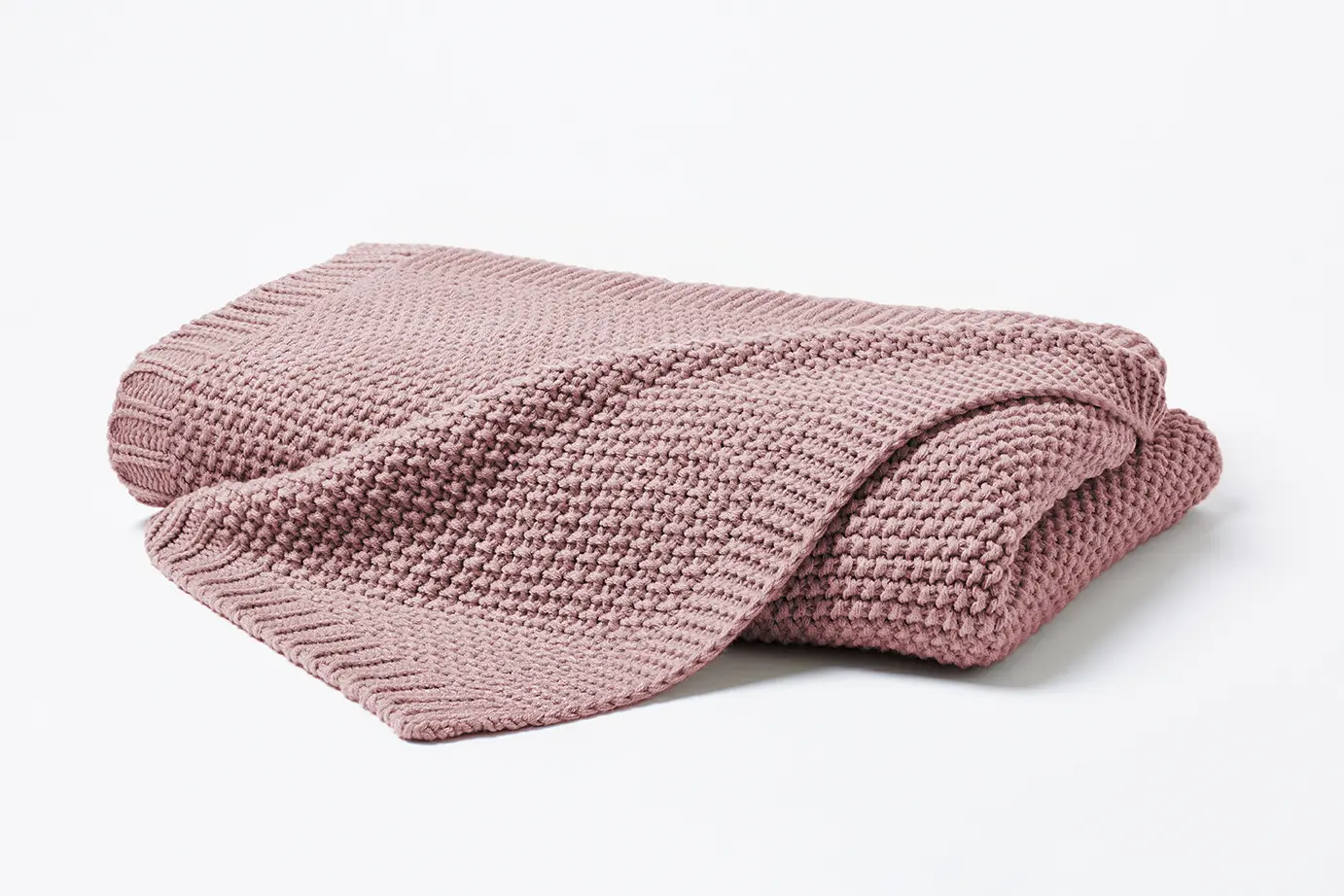 Hahn Strickdecke, 130 x 170 cm Uni mauve