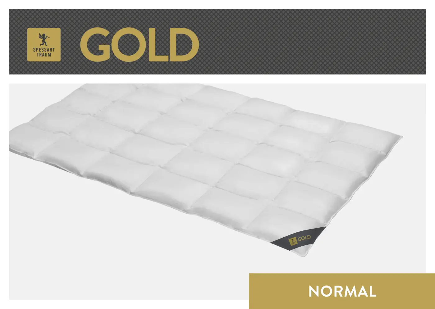 Spessarttraum Daunendecke Gold, 155x 220cm, 0,76 Gramm weiß