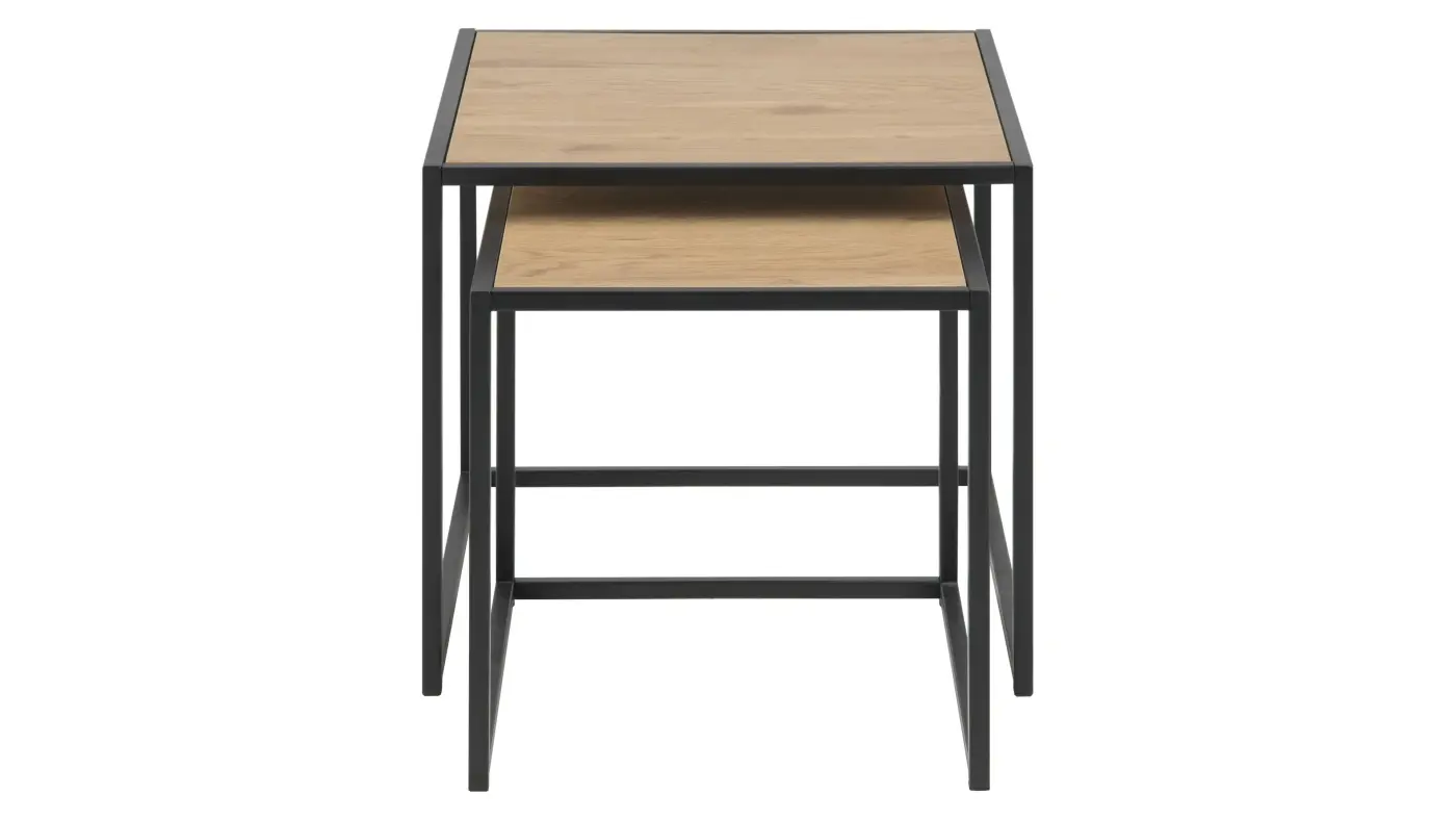 Actona Beistelltische 2-teilig Seaford schwarz Wildeiche Nachbildung Actona Beistelltische 2-teilig Seaford schwarz Wildeiche Nachbildung