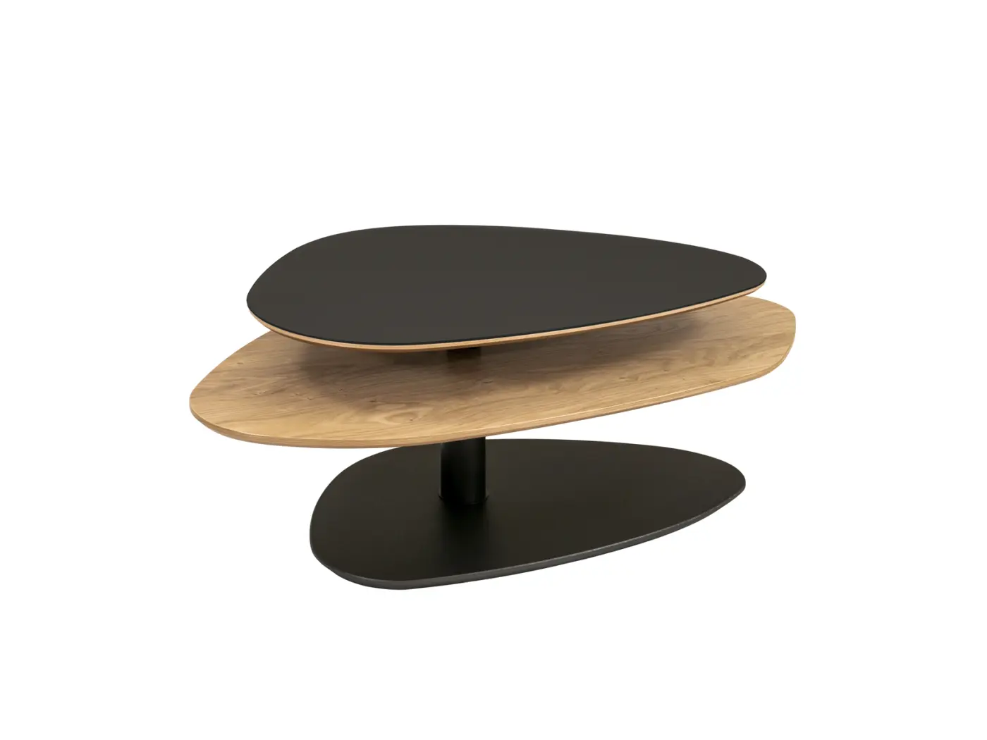 Interliving  Couchtisch Serie 6225  anthrazit/Weildeiche ca. 123 x 69 (83) x 46-64cm