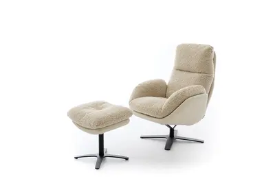 Willi Schillig Drehsessel manuell cloud9 Elfenbein/Schaffelloptik creme