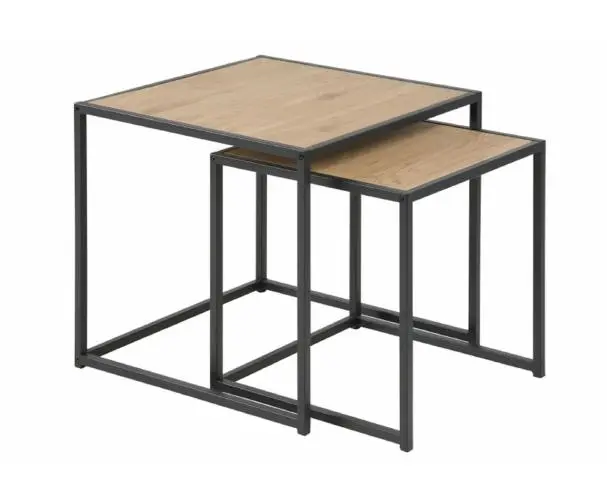 Actona Beistelltische 2-teilig Seaford schwarz Wildeiche Nachbildung Actona Beistelltische 2-teilig Seaford schwarz Wildeiche Nachbildung